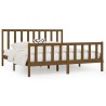 Cadre de lit sans matelas marron miel 200x200 cm bois massif 