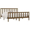 Cadre de lit sans matelas marron miel 200x200 cm bois massif 