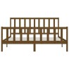Cadre de lit sans matelas marron miel 200x200 cm bois massif 