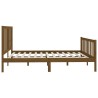 Cadre de lit sans matelas marron miel 200x200 cm bois massif 