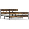 Cadre de lit en métal sans matelas chêne fumé 193x203 cm 