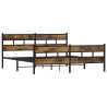 Cadre de lit en métal sans matelas chêne fumé 193x203 cm 