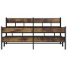 Cadre de lit en métal sans matelas chêne fumé 193x203 cm 