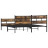 Cadre de lit en métal sans matelas chêne fumé 193x203 cm 