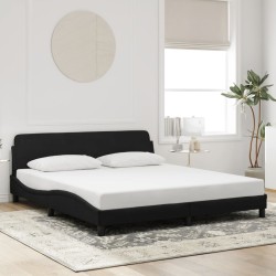 Cadre de lit sans matelas noir 180x200 cm velours 