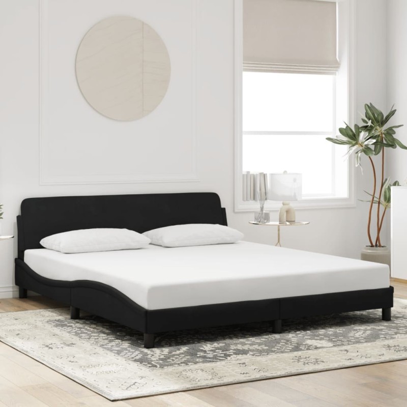 Cadre de lit sans matelas noir 180x200 cm velours 