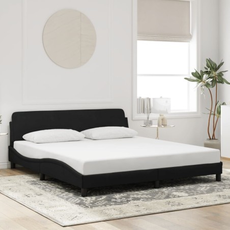Cadre de lit sans matelas noir 180x200 cm velours 
