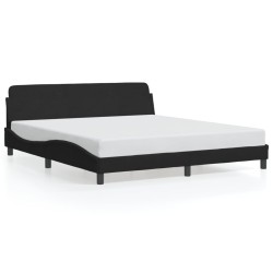 Cadre de lit sans matelas noir 180x200 cm velours 