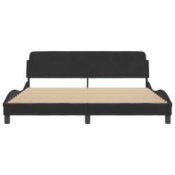 Cadre de lit sans matelas noir 180x200 cm velours 