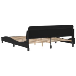 Cadre de lit sans matelas noir 180x200 cm velours 