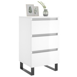 Tables de chevet 2 pcs blanc brillant 40x35x69 cm 