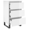 Tables de chevet 2 pcs blanc brillant 40x35x69 cm 