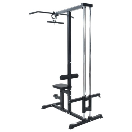 Machine à Tirer Latéral avec Siège Ajustable 80 kg Chargeable en Acier 