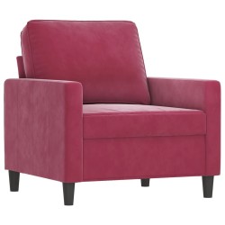 Fauteuil avec repose-pied Rouge bordeaux 60 cm Velours 