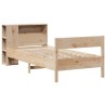 Lit bibliothèque sans matelas 90x190 cm bois de pin massif 