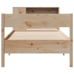 Lit bibliothèque sans matelas 90x190 cm bois de pin massif 