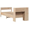 Lit bibliothèque sans matelas 90x190 cm bois de pin massif 