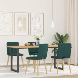 Chaises à manger lot de 4 vert foncé tissu 