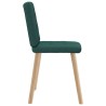Chaises à manger lot de 4 vert foncé tissu 