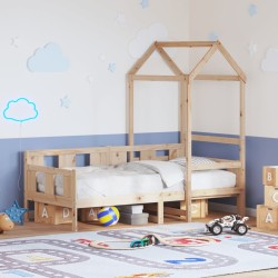 Lit de jour avec toit sans matelas 90x200 cm bois massif 