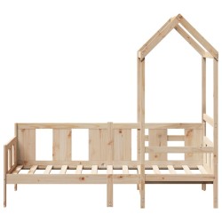 Lit de jour avec toit sans matelas 90x200 cm bois massif 