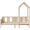 Lit de jour avec toit sans matelas 90x200 cm bois massif 