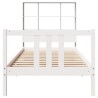 Lit bibliothèque sans matelas blanc 90x200cm bois de pin massif 