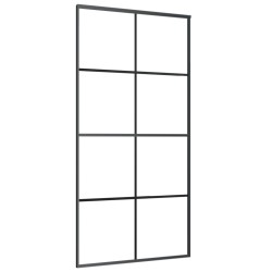 Porte coulissante Noir 102,5x205 cm Verre ESG et aluminium 