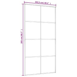 Porte coulissante Noir 102,5x205 cm Verre ESG et aluminium 