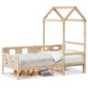 Lit de jour avec toit sans matelas 90x190 cm bois massif 