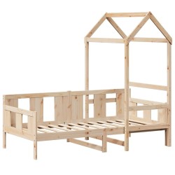 Lit de jour avec toit sans matelas 90x190 cm bois massif 