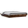 Cadre de lit et lumières LED sans matelas chêne fumé 150x200 cm 