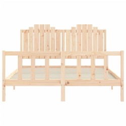 Cadre de lit sans matelas 160x200 cm bois massif de pin 