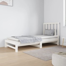 Lit coulissant sans matelas blanc 2x(90x190) cm 