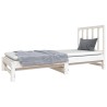 Lit coulissant sans matelas blanc 2x(90x190) cm 