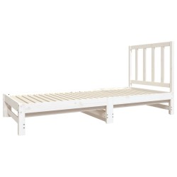 Lit coulissant sans matelas blanc 2x(90x190) cm 