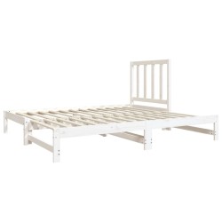 Lit coulissant sans matelas blanc 2x(90x190) cm 
