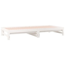 Lit coulissant sans matelas blanc 2x(90x190) cm 