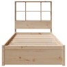 Lit bibliothèque sans matelas 90x190 cm bois de pin massif 