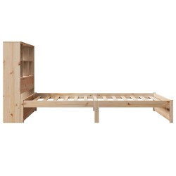 Lit bibliothèque sans matelas 90x190 cm bois de pin massif 