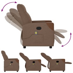 Fauteuil de massage inclinable Marron Tissu 