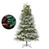 Sapin de Noël pré-éclairé et pommes de pin vert 225cm PVC et PE 