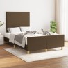 Cadre de lit sans matelas marron foncé 120x190 cm tissu 