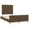 Cadre de lit sans matelas marron foncé 120x190 cm tissu 