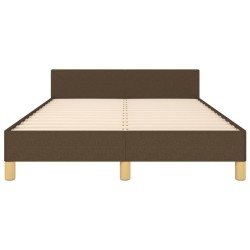 Cadre de lit sans matelas marron foncé 120x190 cm tissu 