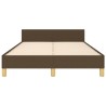 Cadre de lit sans matelas marron foncé 120x190 cm tissu 