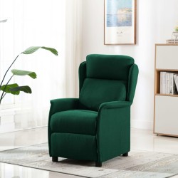Chaise inclinable en tissu vert foncé 