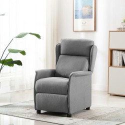Fauteuil inclinable en tissu gris clair 