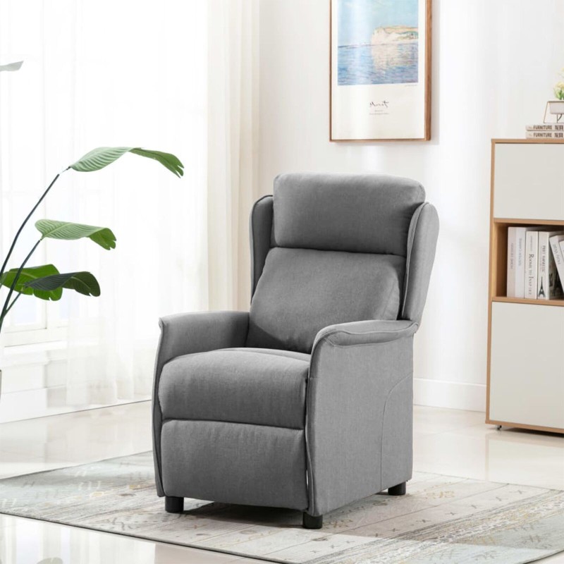 Fauteuil inclinable en tissu gris clair 