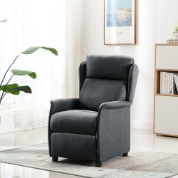 Fauteuil inclinable en tissu gris foncé 
